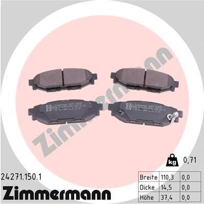 Otto Zimmermann 24271.150.1 Тормозные колодки дисковые, комплект 242711501: Отличная цена - Купить в Польше на 2407.PL!
