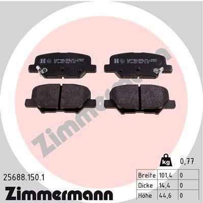 Otto Zimmermann 25688.150.1 Brake Pad Set, disc brake 256881501: Buy near me in Poland at 2407.PL - Good price!