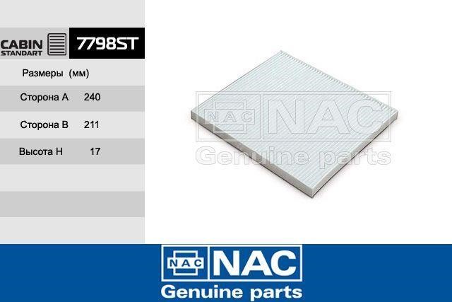 Nac 7798-ST Filter, interior air 7798ST: Buy near me in Poland at 2407.PL - Good price!