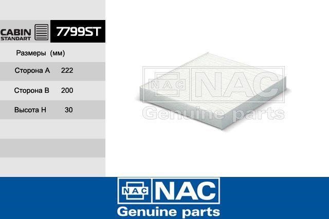 Nac 7799-ST Filter, interior air 7799ST: Buy near me in Poland at 2407.PL - Good price!