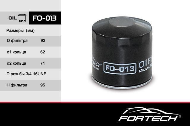 Fortech FO-013 Фільтр масляний FO013: Приваблива ціна - Купити у Польщі на 2407.PL!