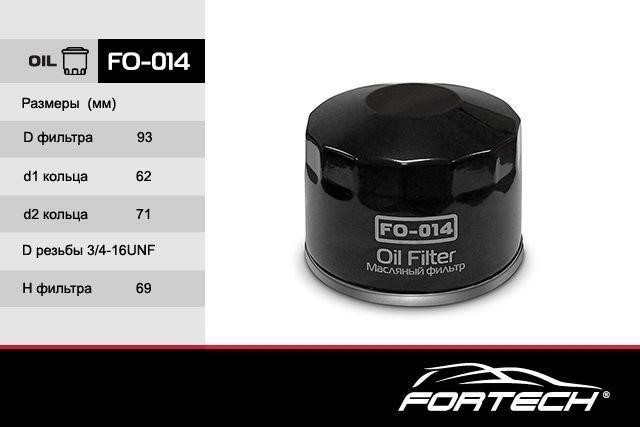 Fortech FO-014 Фільтр масляний FO014: Приваблива ціна - Купити у Польщі на 2407.PL!