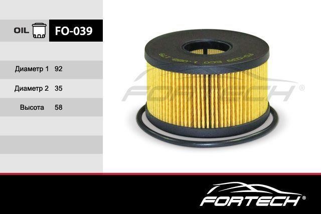 Fortech FO-039 Масляный фильтр FO039: Отличная цена - Купить в Польше на 2407.PL!
