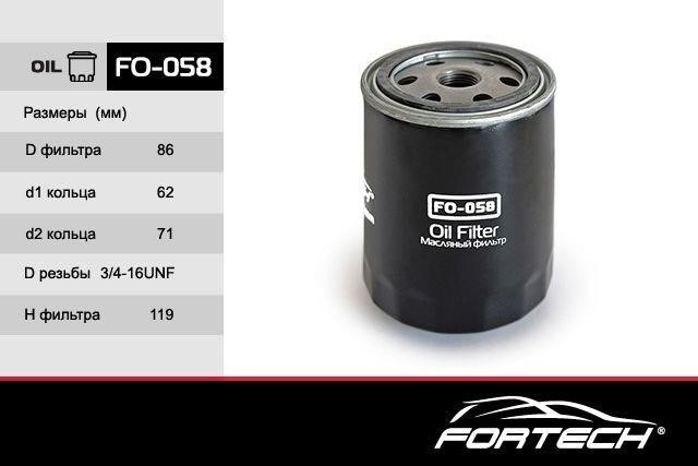 Fortech FO-058 Filtr oleju FO058: Dobra cena w Polsce na 2407.PL - Kup Teraz!