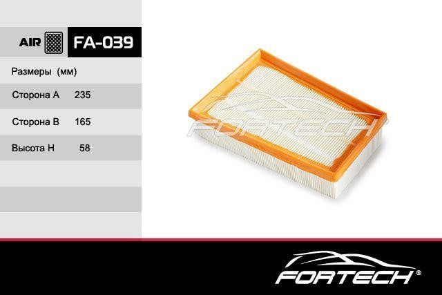 Fortech FA-039 Повітряний фільтр FA039: Приваблива ціна - Купити у Польщі на 2407.PL!