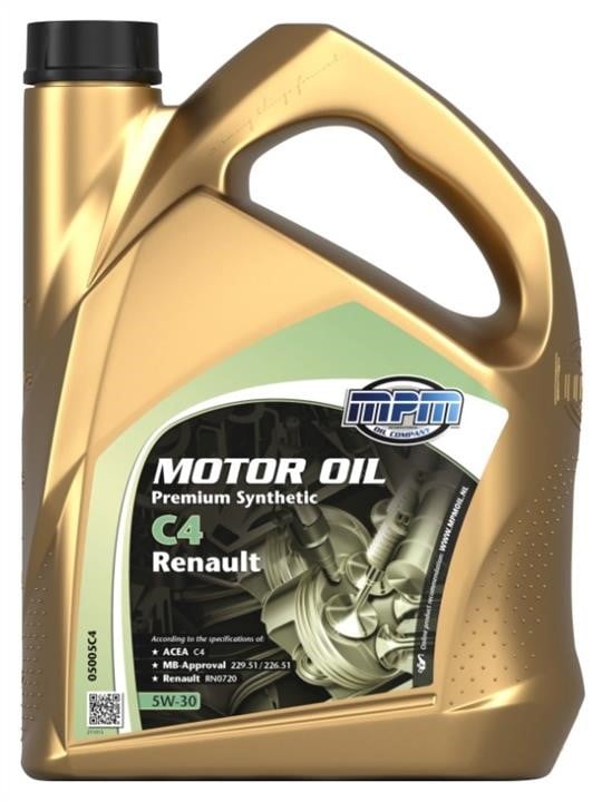 MPM Oil 05005C4 Engine oil MPM Oil Premium Synthetic C4 Renault 5W-30, 5L 05005C4: Buy near me at 2407.PL in Poland at an Affordable price!