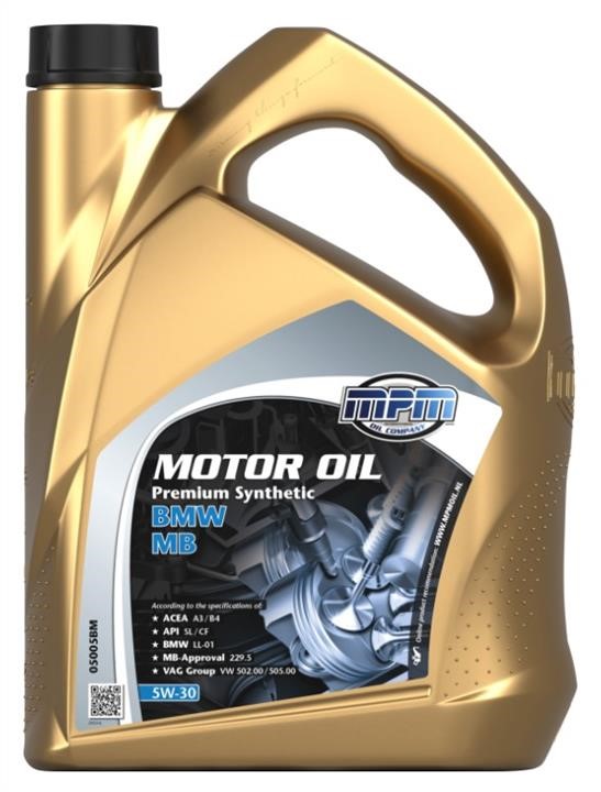 MPM Oil 05005BM Моторна олива MPM Oil Premium Synthetic BMW/Mercedes-Benz 5W-30, 5л 05005BM: Купити у Польщі - Добра ціна на 2407.PL!