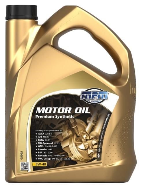 MPM Oil 05005 Engine oil MPM Oil Premium Synthetic A3/B4 5W-40, 5L 05005: Buy near me at 2407.PL in Poland at an Affordable price!
