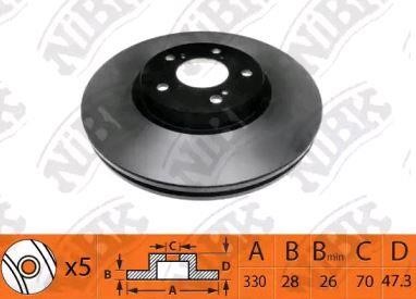 NiBK RN1410 Front brake disc ventilated RN1410: Buy near me in Poland at 2407.PL - Good price!