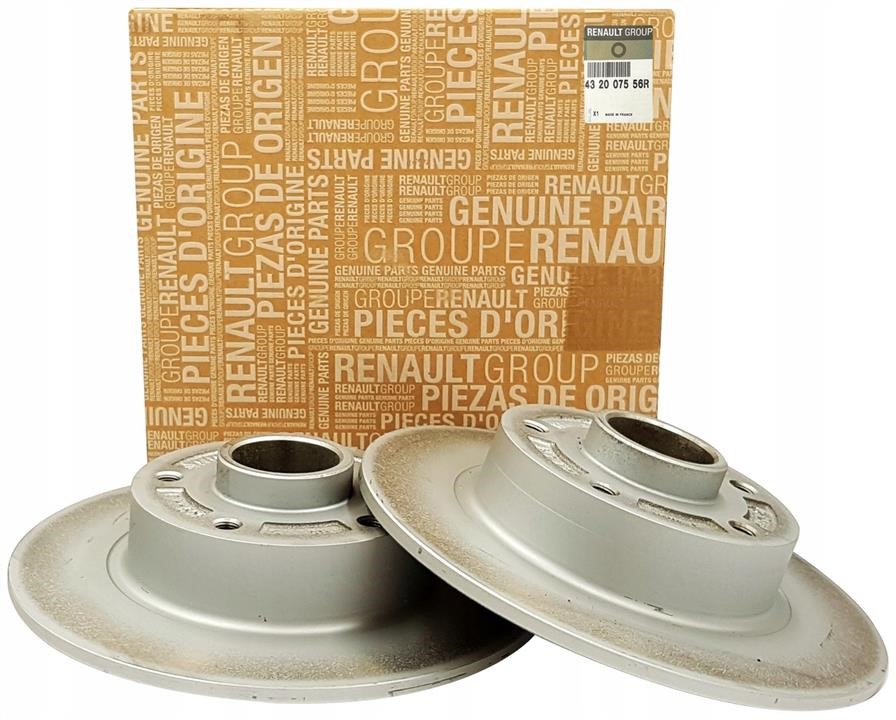 Renault 43 20 075 56R Rear brake disc, non-ventilated 432007556R: Buy near me in Poland at 2407.PL - Good price!