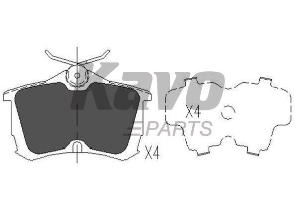 Front disc brake pads, set Kavo parts KBP-2011
