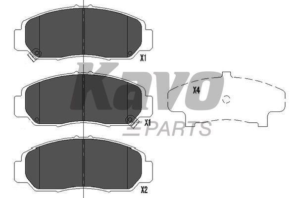 Тормозные колодки дисковые, комплект Kavo parts KBP-2037