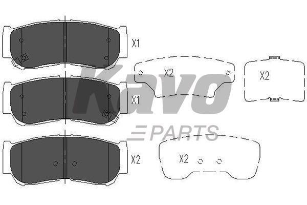 Rear disc brake pads, set Kavo parts KBP-3024