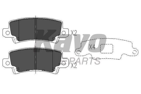 Тормозные колодки дисковые передние, комплект Kavo parts KBP-9016