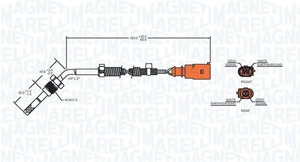 172000217010 Magneti marelli Czujnik temperatury spalin