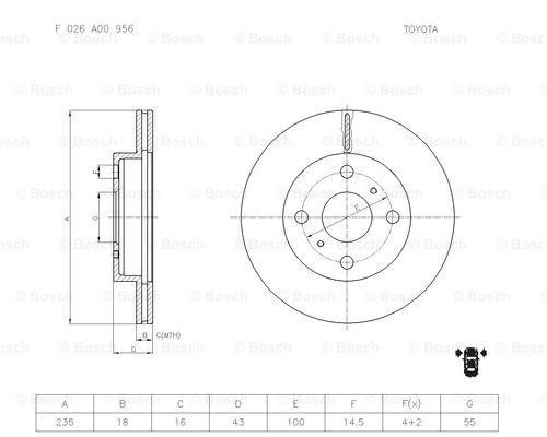 Bosch F 026 A00 956 Tarcza hamulcowa F026A00956: Dobra cena w Polsce na 2407.PL - Kup Teraz!