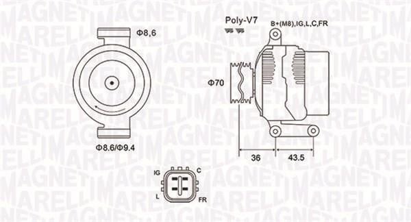 063731980010 Magneti marelli Alternator