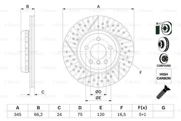 Bosch Brake disc – price 688 PLN
