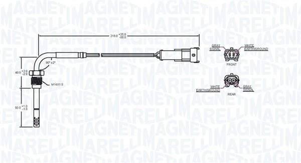 Датчик температуры сажевого фильтра Додж: 172000193010 Magneti marelli Датчик температуры отработанных газов