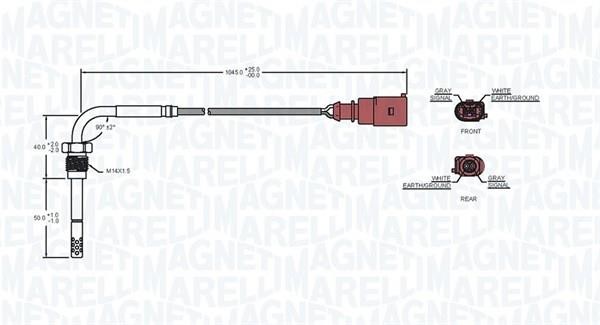 Exhaust gas temperature sensor Magneti marelli 172000165010