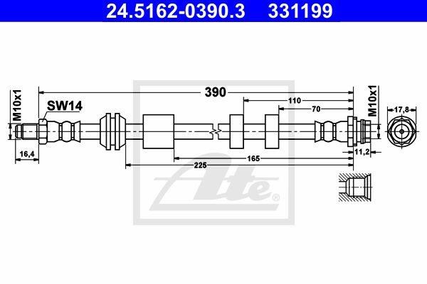 Ate 331199 Brake Hose 331199: Buy near me at 2407.PL in Poland at an Affordable price! 331199 Ate Brake Hose