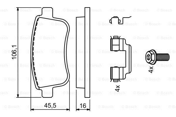 Bosch Brake pad set – price 115 PLN