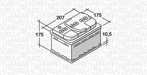 Akumulator magneti marelli 12v 44ah 420a(en) P+ Magneti marelli 068044042030
