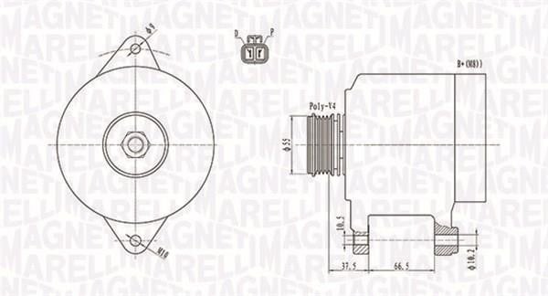 Alternator Mazda 323 S: 063731283010 Magneti marelli Alternator