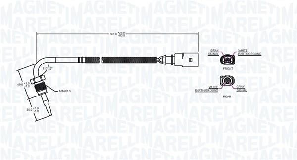 172000251010 Magneti marelli Czujnik temperatury spalin