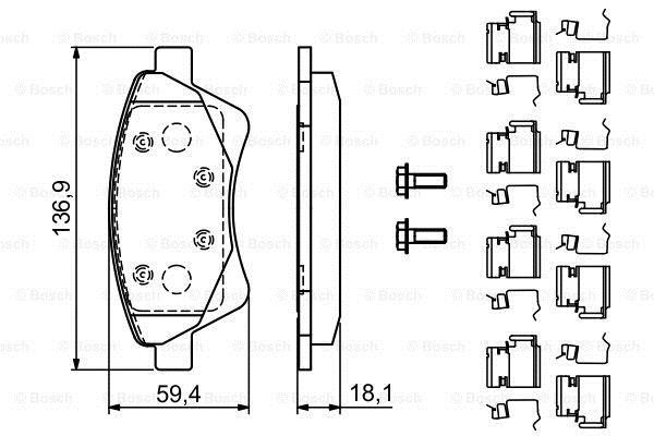 0986494725 Bosch Klocki hamulcowe, zestaw