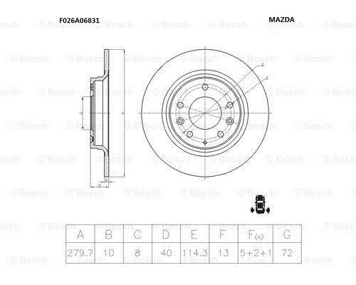 Bosch F 026 A06 831 Brake disc F026A06831: Buy near me in Poland at 2407.PL - Good price!