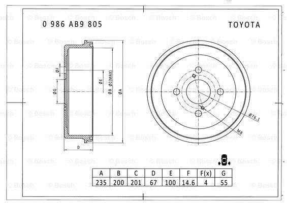 Bosch 0 986 AB9 805 Bremstrommel 0986AB9805: Kaufen Sie zu einem guten Preis in Polen bei 2407.PL!