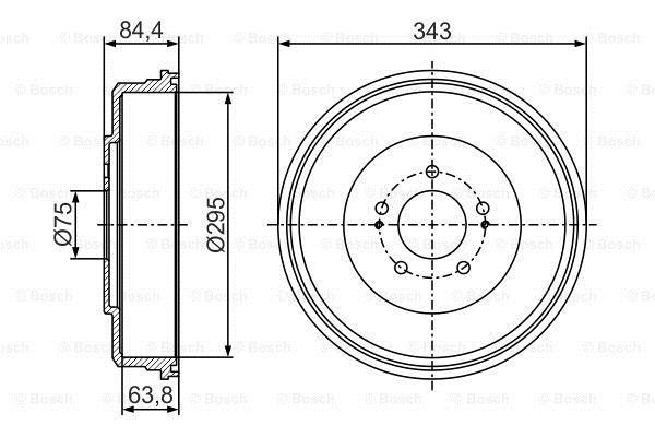Bosch Rear brake drum – price 315 PLN