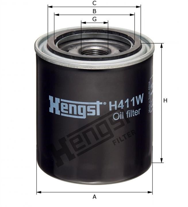 Hengst H411W Фільтр масляний H411W: Приваблива ціна - Купити у Польщі на 2407.PL!