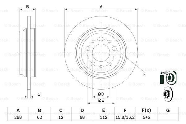 Rear solid brake disc Bosch 0 986 479 309