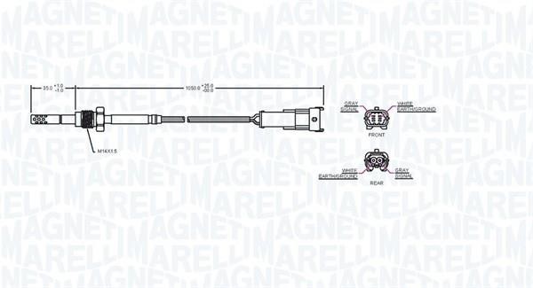 Czujnik temperatury spalin Magneti marelli 172000237010