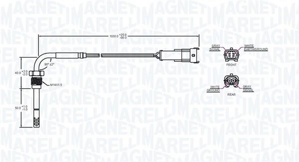 Exhaust gas temperature sensor Magneti marelli 172000231010