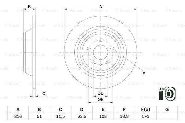 Bosch Bremsscheibe hinten voll – Preis 188 PLN