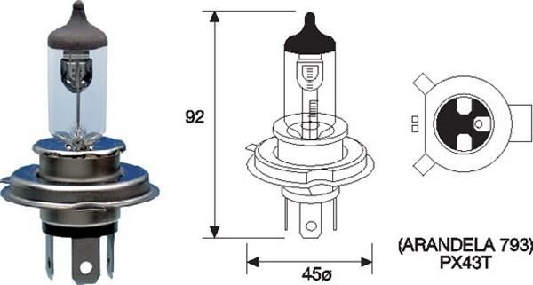 Halogenlampe 12V HS1 35/35W Magneti marelli 002588700000