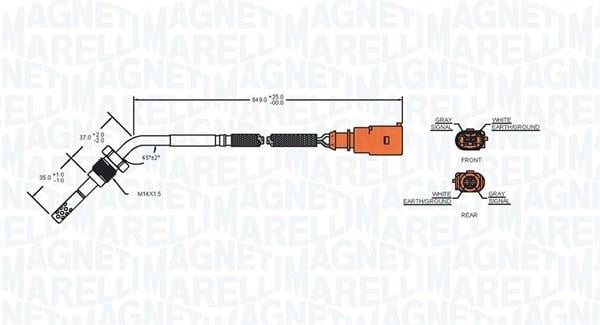 DPF temperature sensor Volkswagen Polo: 172000073010 Magneti marelli Exhaust gas temperature sensor