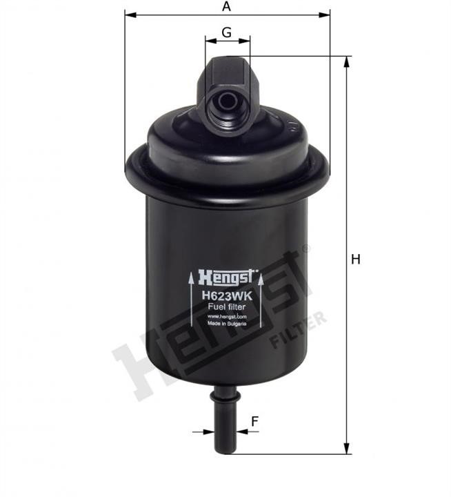 Kraftstoffsystem Hyundai Atos: H623WK Hengst Kraftstofffilter