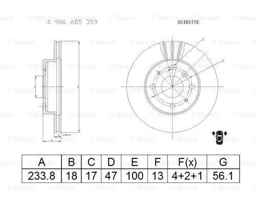 Bosch 0 986 AB5 359 Brake disc 0986AB5359: Buy near me in Poland at 2407.PL - Good price!
