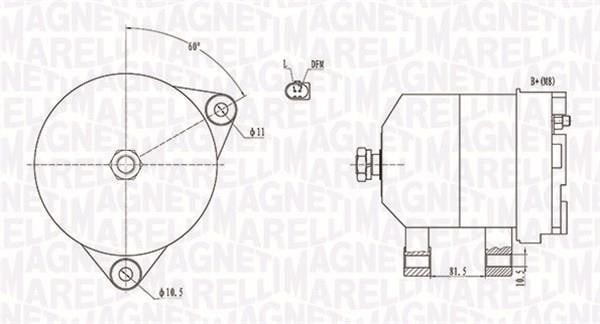 Генератор автомобильный Iveco Massif (Ивеко Массиф): 063731915010 Magneti marelli Генератор