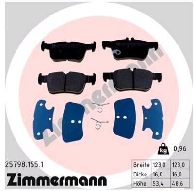 Otto Zimmermann 25798.155.1 Тормозные колодки дисковые, комплект 257981551: Отличная цена - Купить в Польше на 2407.PL!