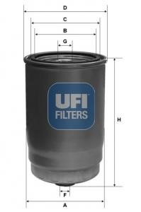 Ufi 24.123.00 Fuel filter 2412300: Buy near me in Poland at 2407.PL - Good price!