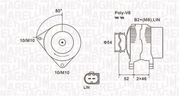 Startergenerator Ford Grand C-Max: 063731970010 Magneti Marelli Generator