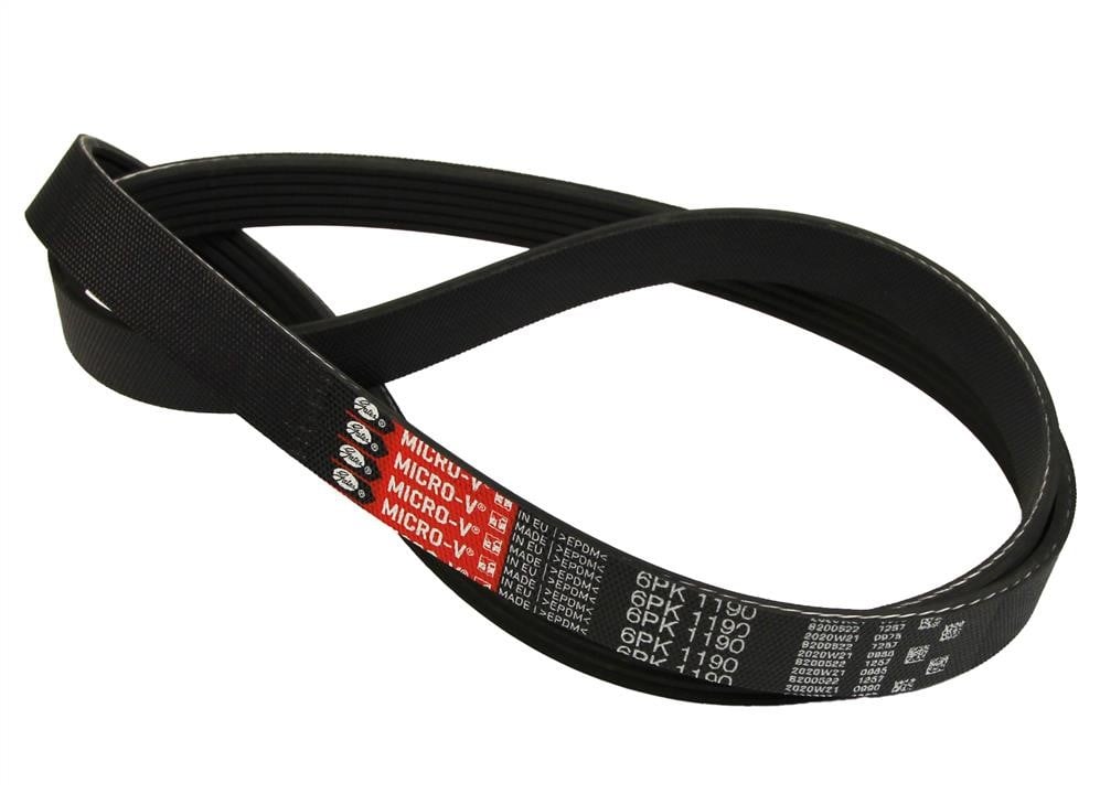 Lichtmaschinenriemen Lancia Zeta: 6PK1190 Gates Keilrippenriemen 6PK1190