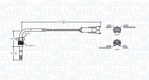 Abgastemperatursensor Magneti marelli 172000207010
