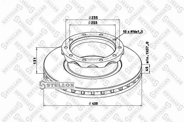 Stellox 85-00752-SX Front brake disc ventilated 8500752SX: Buy near me in Poland at 2407.PL - Good price!