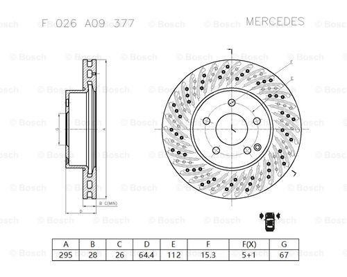 Bosch F 026 A09 377 Brake disc F026A09377: Buy near me at 2407.PL in Poland at an Affordable price!